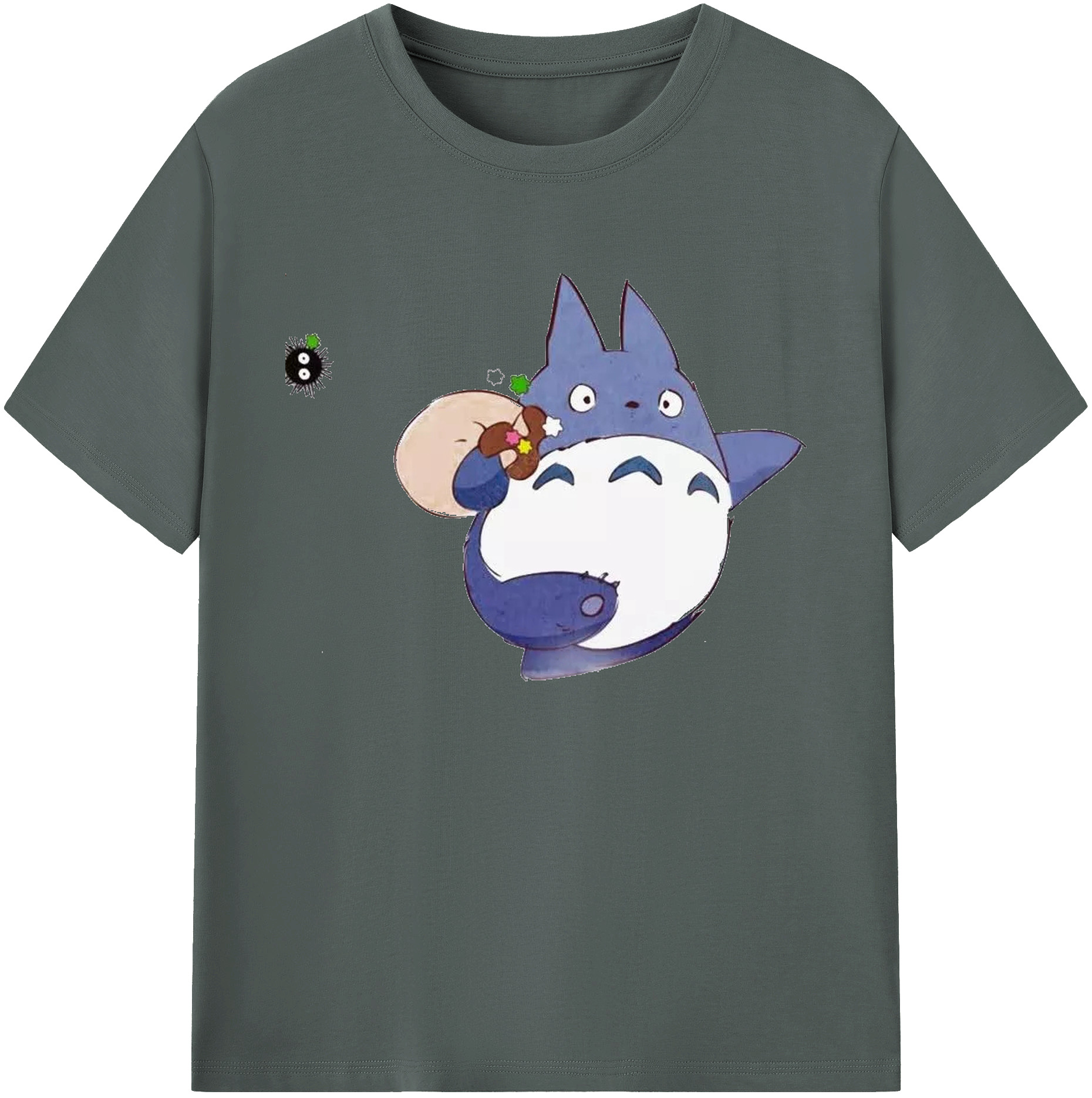（画像用） となりのトトロ 草壁メイ 草壁サツキ My Neighbor Totoro Satsuki Kusakabe Mei Kusakabe 綿100％ メンズ半袖Tシャツ｜肌触りやわらか＆通気性